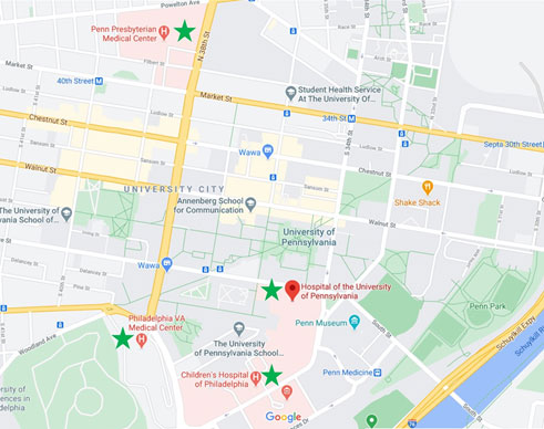 Penn Neuroradiology Fellowship Practice Locations Map 2020